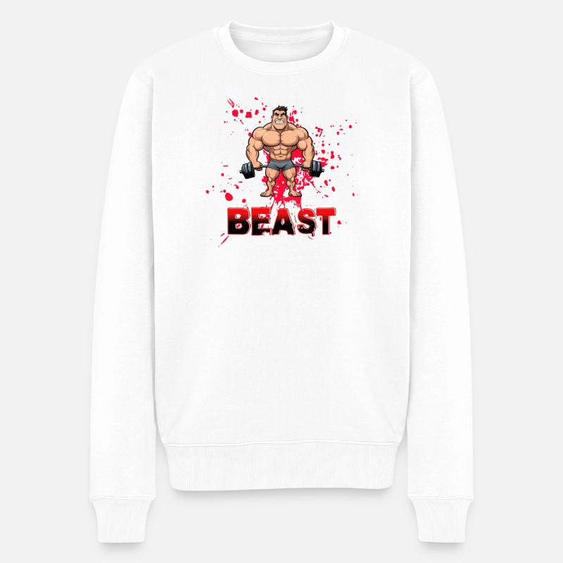 Beast - Männer Premium Bio Pullover - Weiß