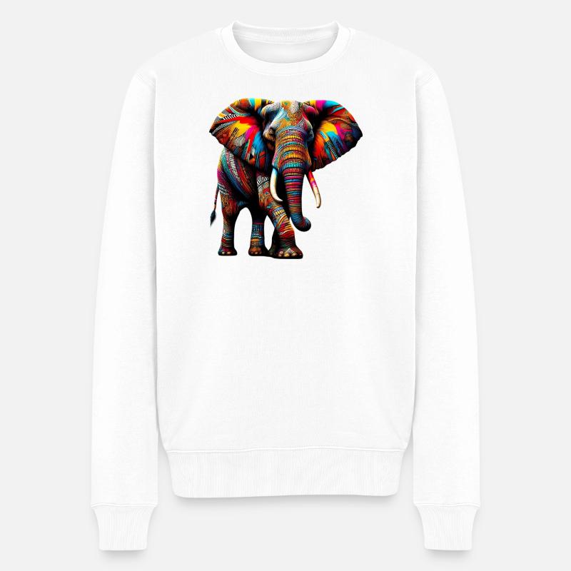 Éléphant - Pull Premium bio Homme - blanc