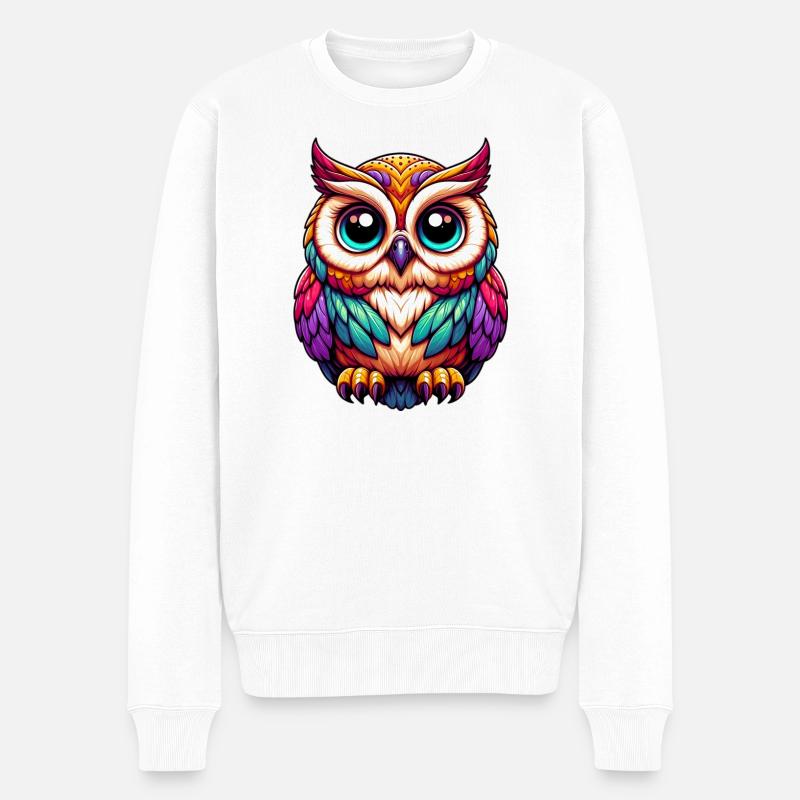 Hibou - Pull Premium bio Homme - blanc