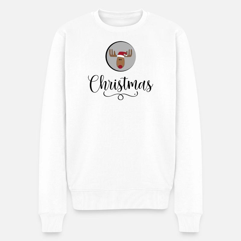 Christmas - Männer Premium Bio Pullover - Weiß