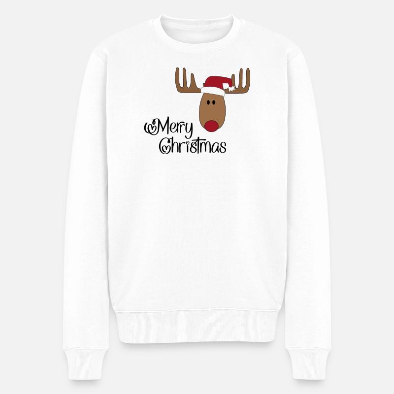 merry Christmas - Männer Premium Bio Pullover - Weiß