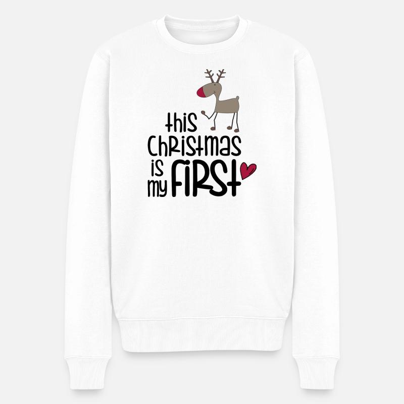 First Christmas - Männer Premium Bio Pullover - Weiß