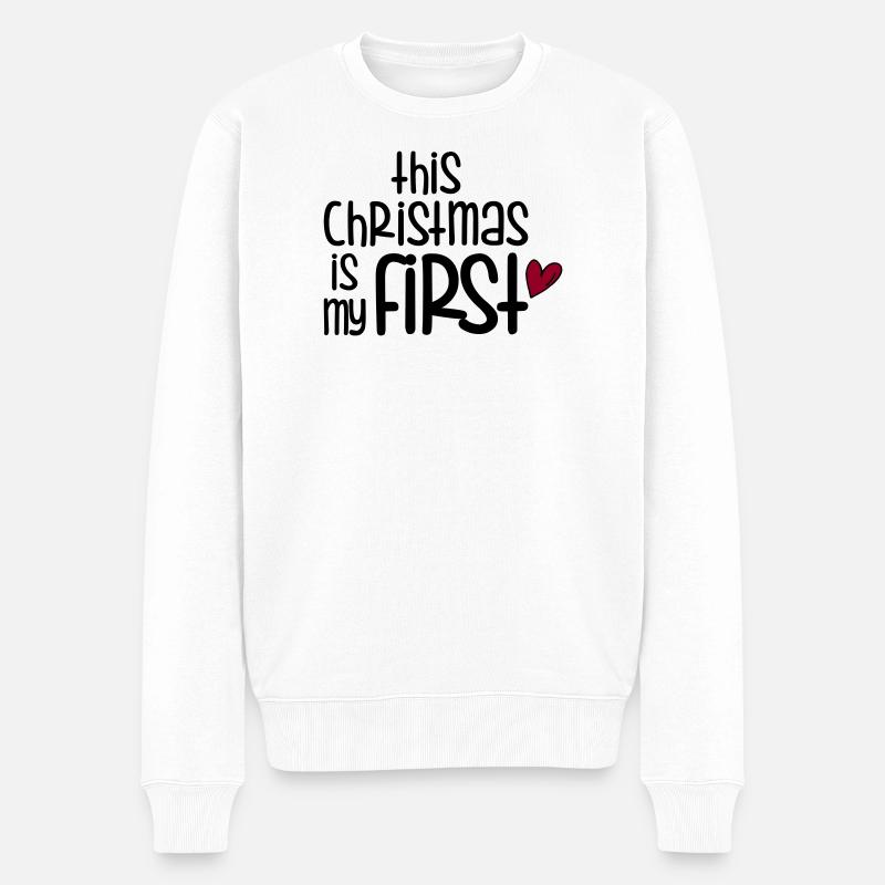 First Christmas - Männer Premium Bio Pullover - Weiß