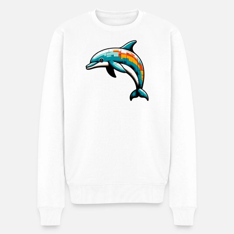 Delfin - Männer Premium Bio Pullover - Weiß