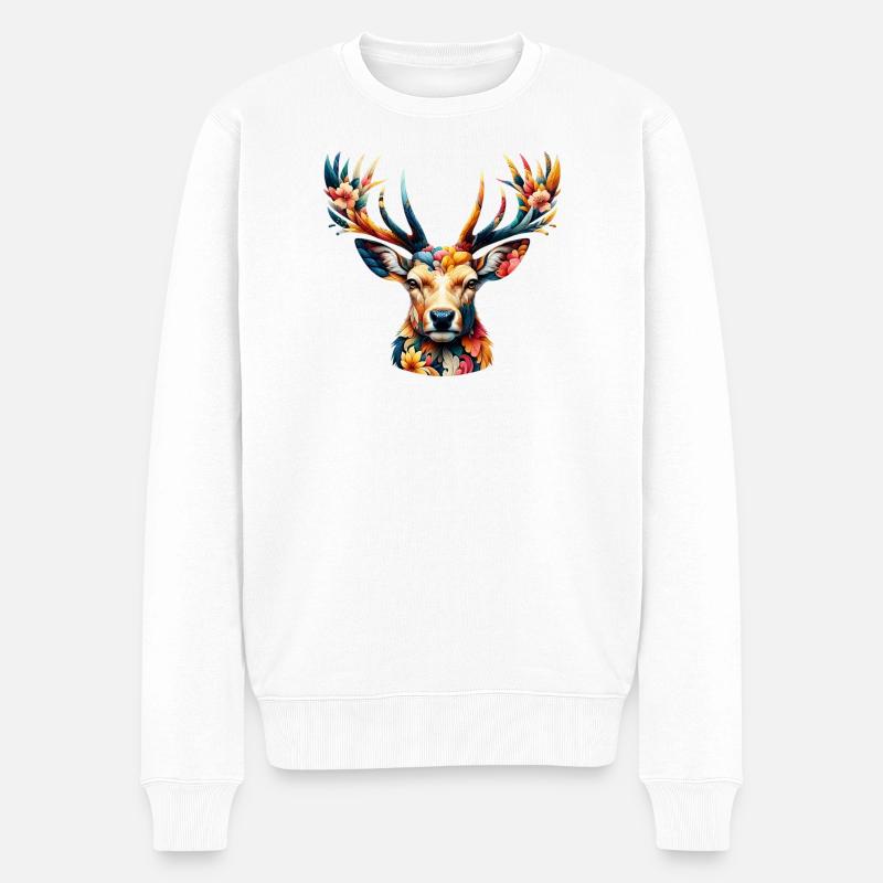 Cerf - Pull Premium bio Homme - blanc