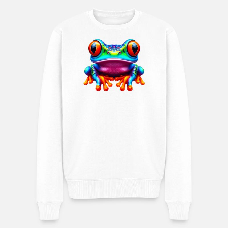 Frosch - Männer Premium Bio Pullover - Weiß