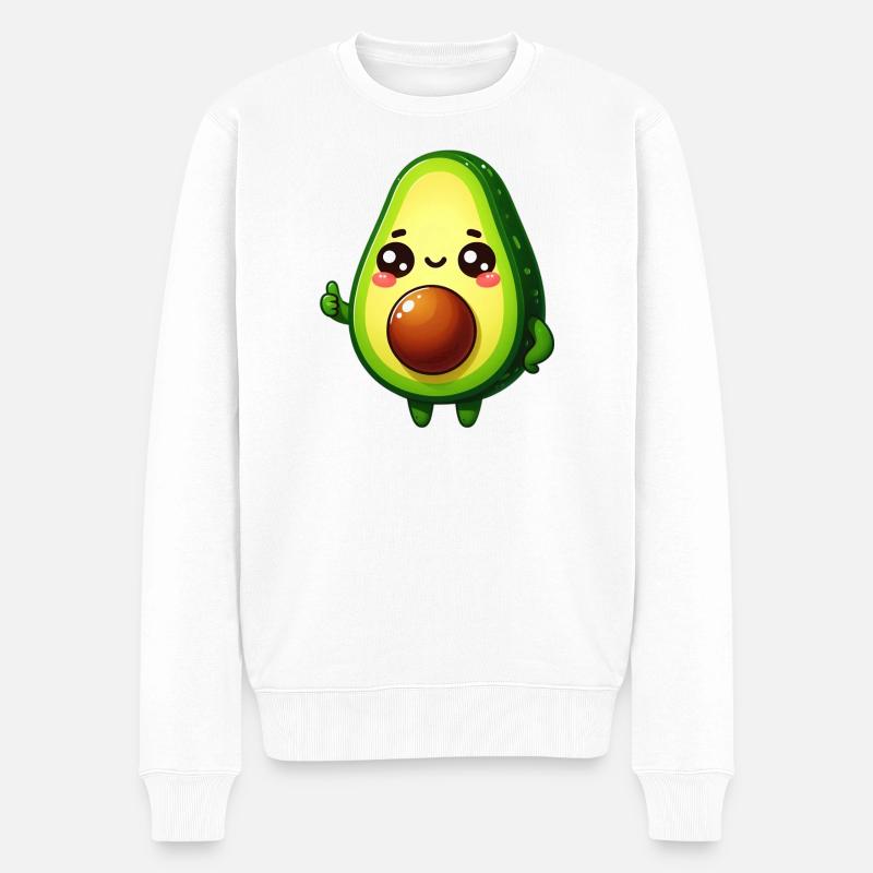 Avocado - Männer Premium Bio Pullover - Weiß