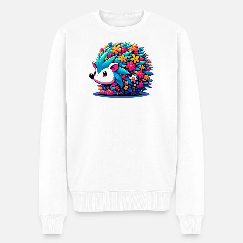 Igel - Männer Premium Bio Pullover - Weiß