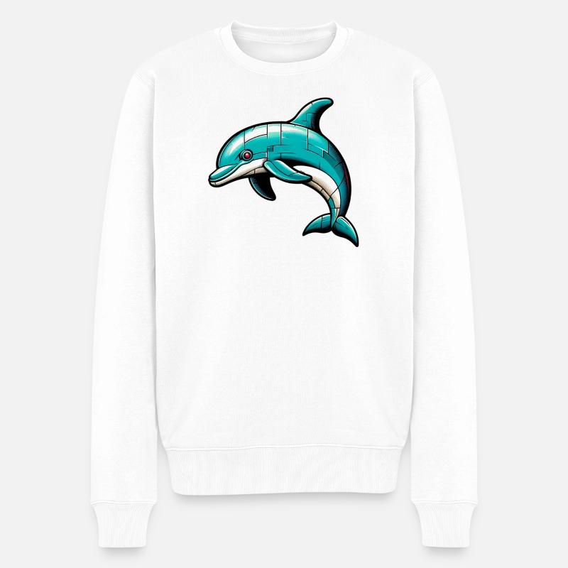 Delfin - Männer Premium Bio Pullover - Weiß