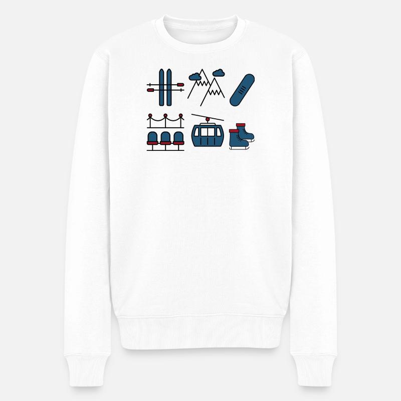 Wintersport - Männer Premium Bio Pullover - Weiß