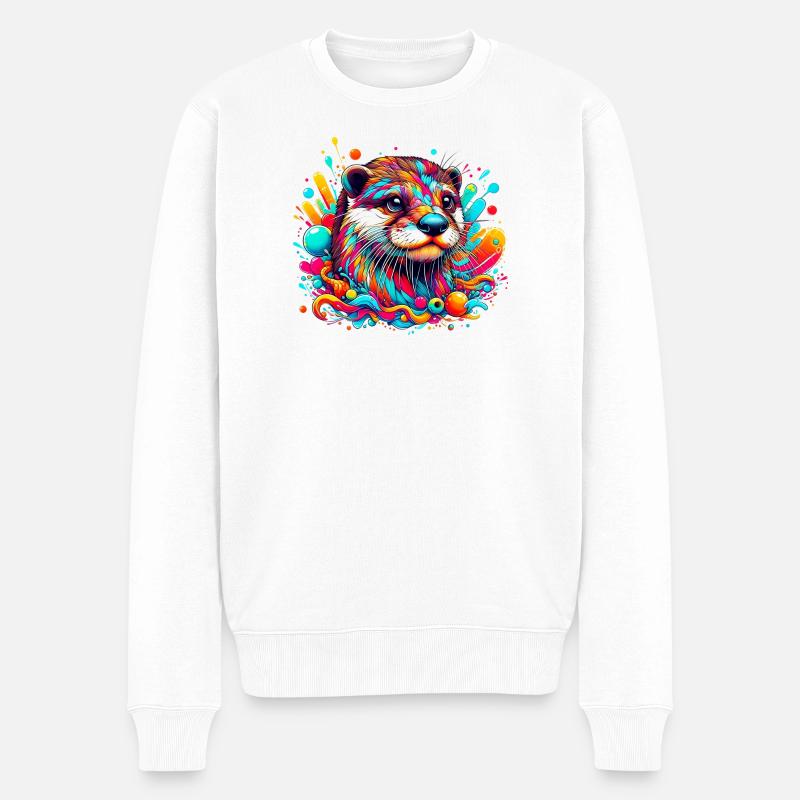 Otter - Männer Premium Bio Pullover - Weiß
