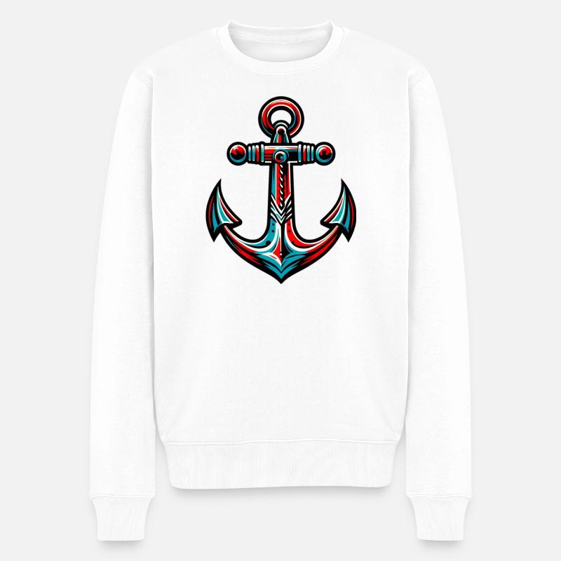 Une ancre - Pull Premium bio Homme - blanc