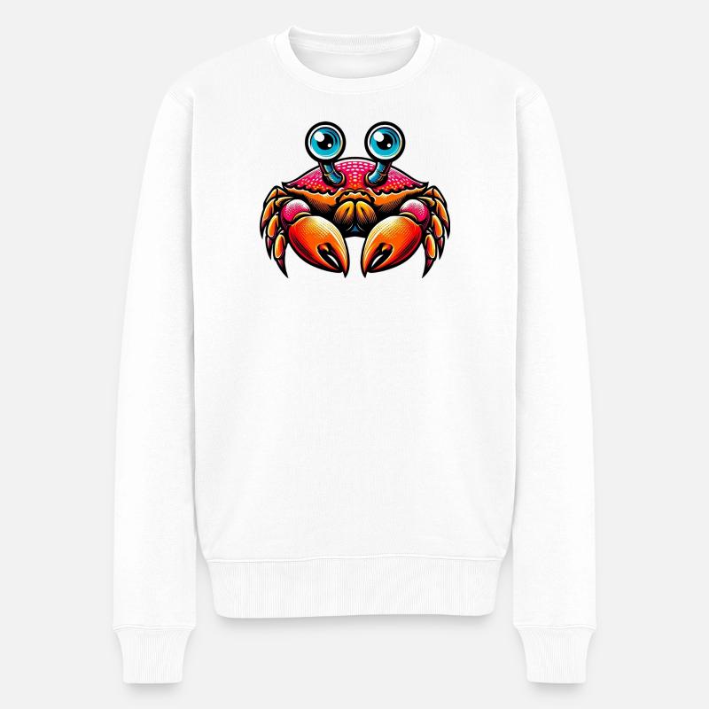 Krebs - Männer Premium Bio Pullover - Weiß