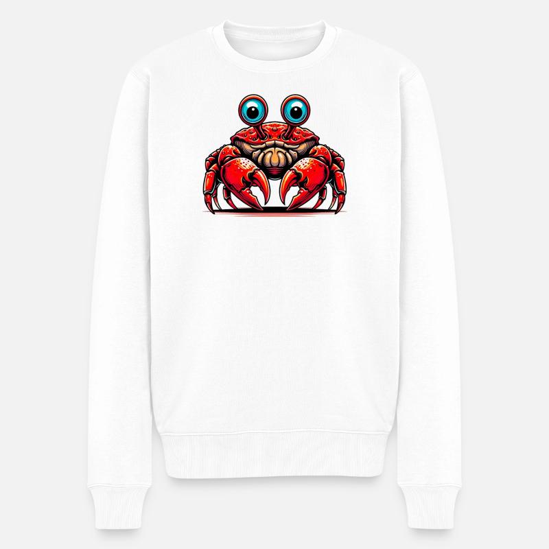 Krebs - Männer Premium Bio Pullover - Weiß