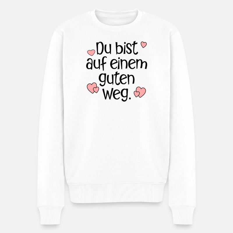 GUTER WEG TRANSFORMATION - Männer Premium Bio Pullover - Weiß