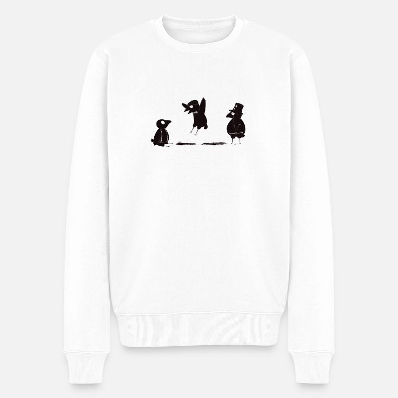 crows before bros - Männer Premium Bio Pullover - Weiß
