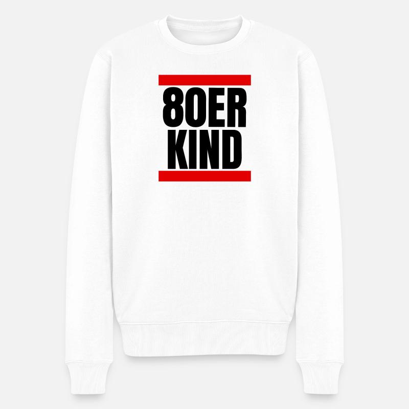 80er Kind - Männer Premium Bio Pullover - Weiß