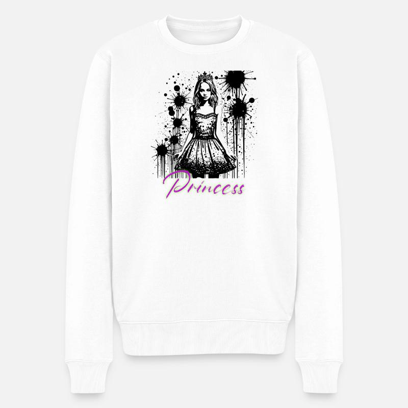 Princess - Männer Premium Bio Pullover - Weiß