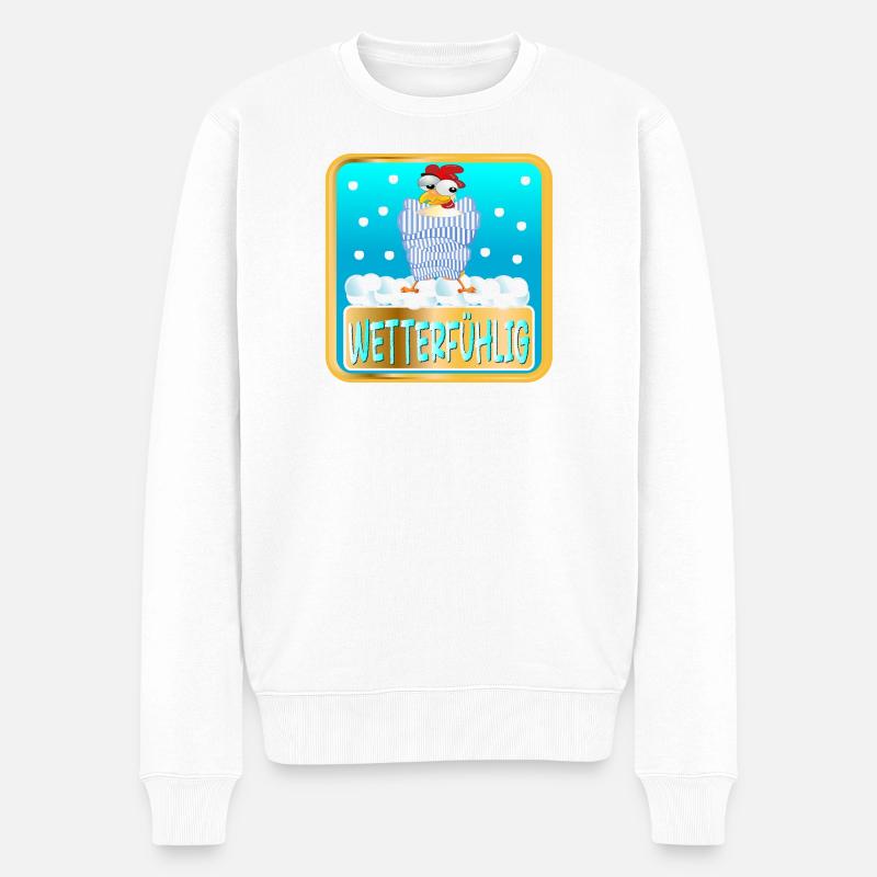 WETTERFÜHLIGKEIT - Männer Premium Bio Pullover - Weiß