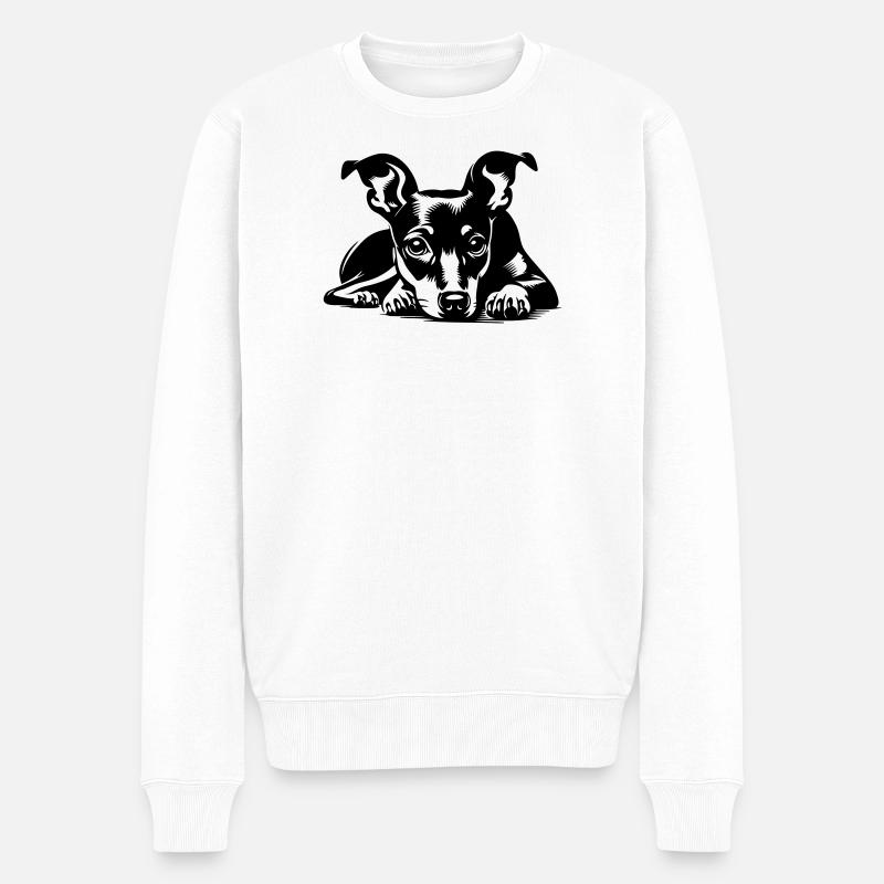 Zwergpinscher - Männer Premium Bio Pullover - Weiß