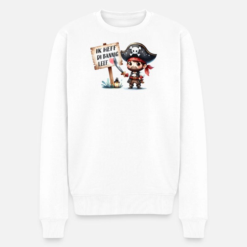 Ich liebe dich - Männer Premium Bio Pullover - Weiß