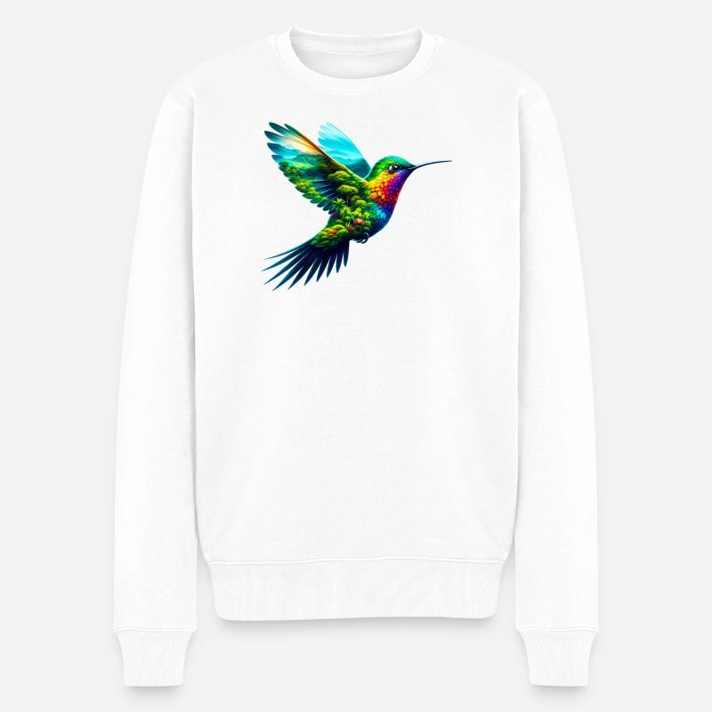 Kolibri - Männer Premium Bio Pullover - Weiß