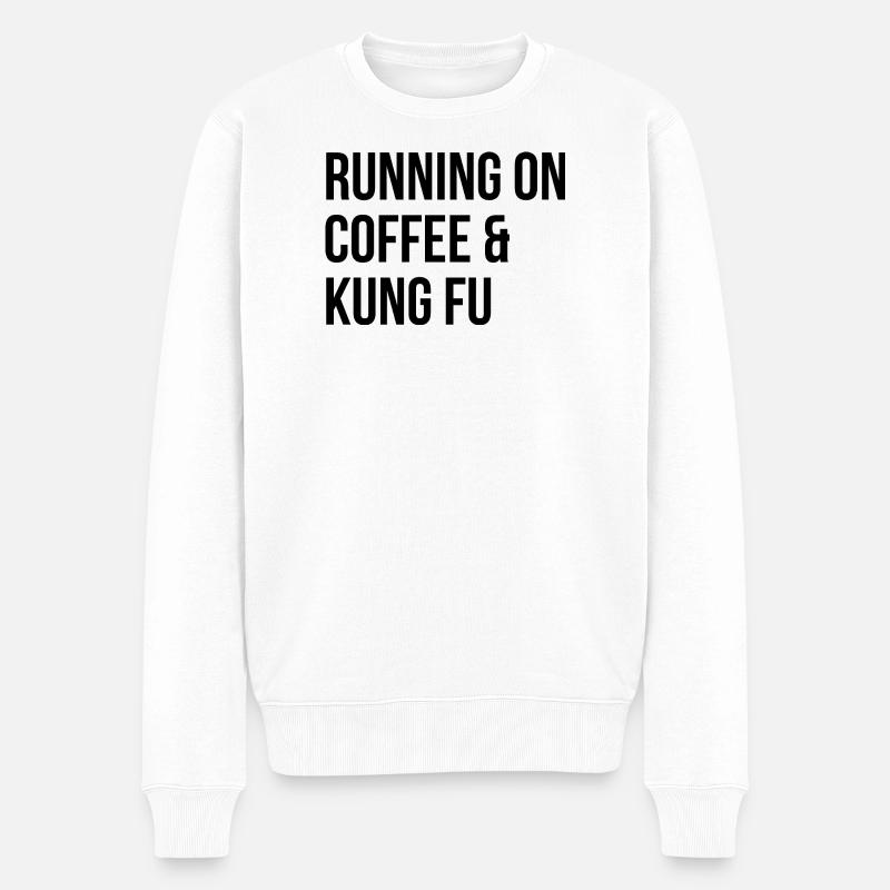 Kung-Fu - Männer Premium Bio Pullover - Weiß