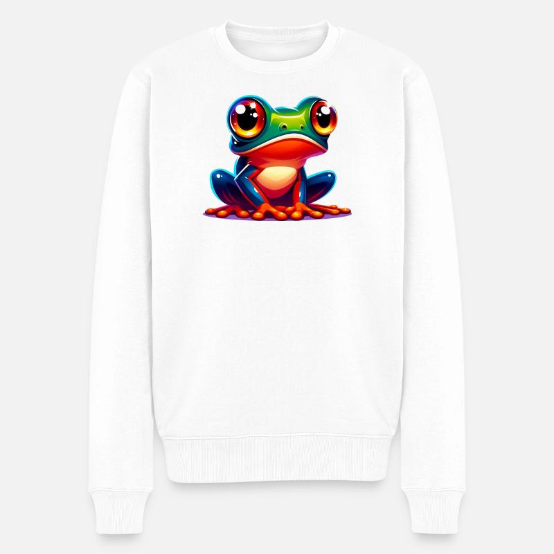 Frosch - Männer Premium Bio Pullover - Weiß