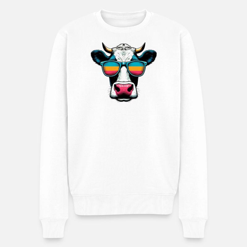 Vache - Pull Premium bio Homme - blanc