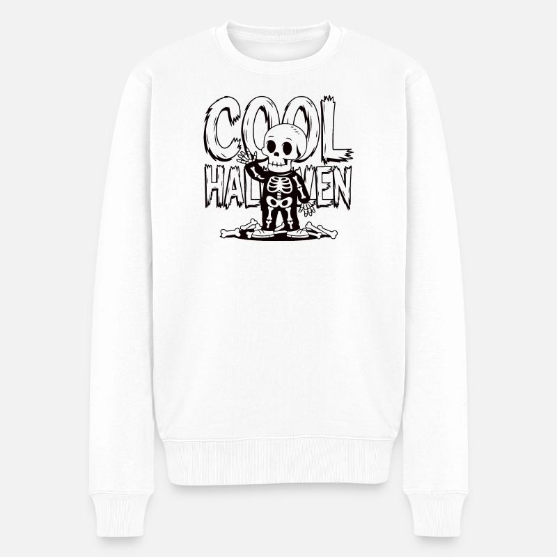 Squelette d’Halloween cool - Pull Premium bio Homme - blanc