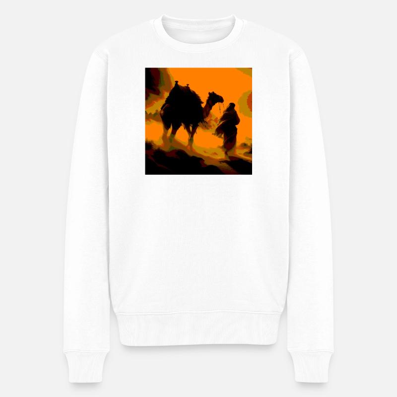 Wilde Wüste - Männer Premium Bio Pullover - Weiß