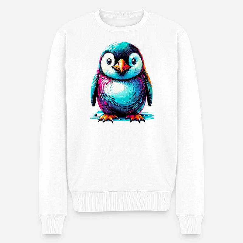 Pinguin - Männer Premium Bio Pullover - Weiß