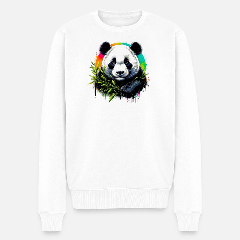 Panda - Pull Premium bio Homme - blanc