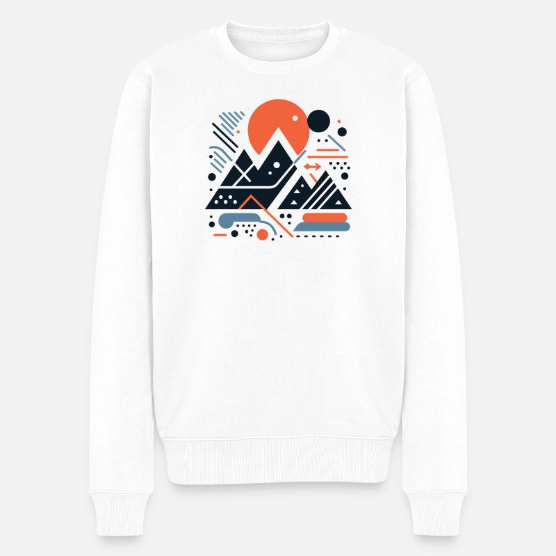 Gebirge - Männer Premium Bio Pullover - Weiß