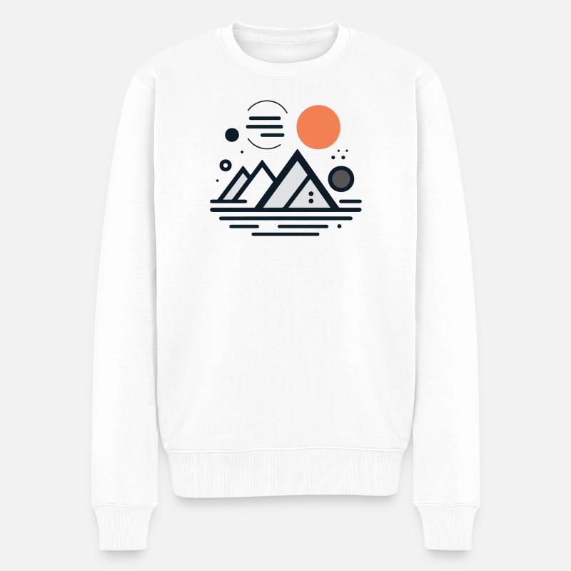 Gebirge - Männer Premium Bio Pullover - Weiß