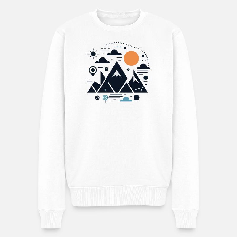 Gebirge - Männer Premium Bio Pullover - Weiß