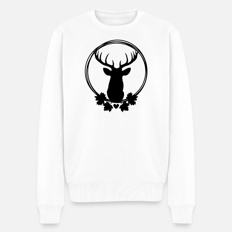 Couronne de cerf - Pull Premium bio Homme - blanc