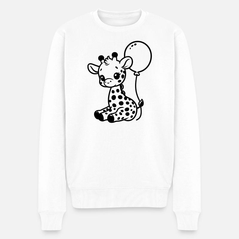 Baby Giraffe - Männer Premium Bio Pullover - Weiß