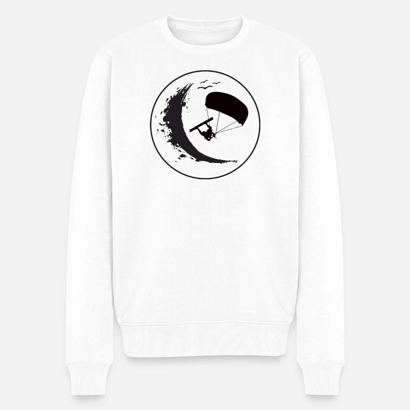 Wave Rider Eclipse - Männer Premium Bio Pullover - Weiß