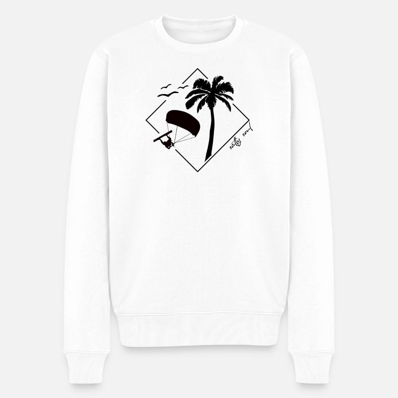 Kite Vibes - Männer Premium Bio Pullover - Weiß