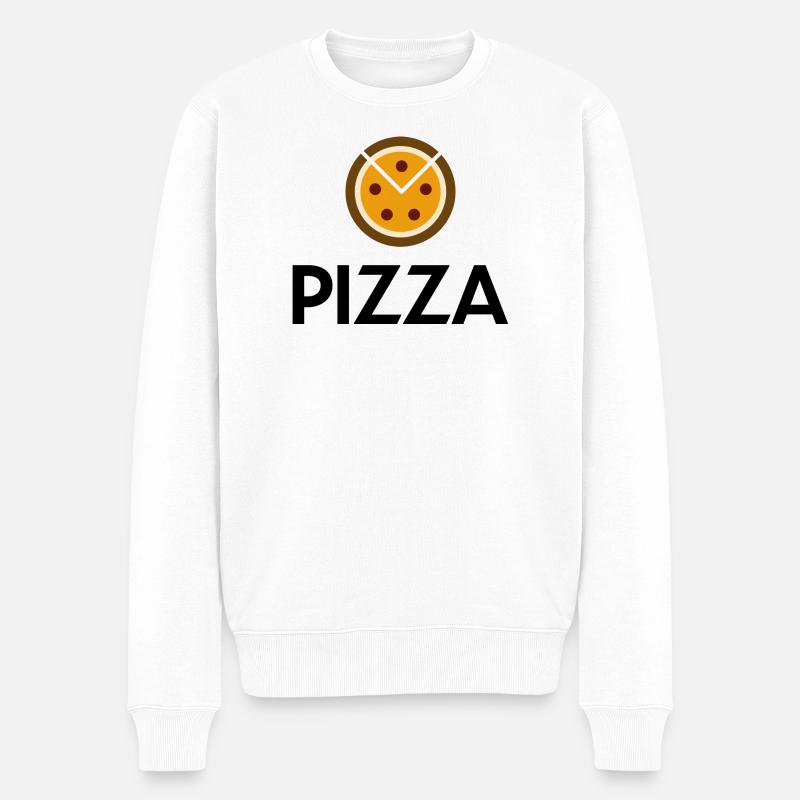 Pizza - Männer Premium Bio Pullover - Weiß