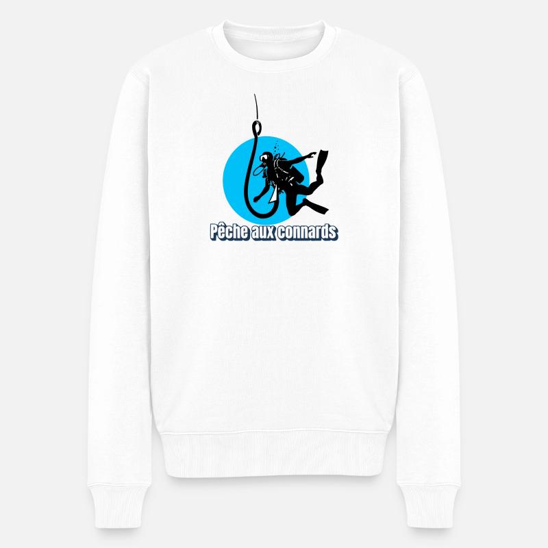Angeln nach Arschlöchern - Männer Premium Bio Pullover - Weiß