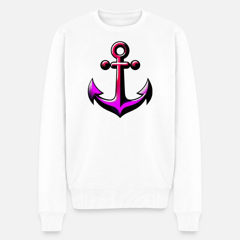 Ein Anker - Männer Premium Bio Pullover - Weiß