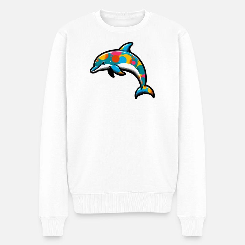 Delfin - Männer Premium Bio Pullover - Weiß