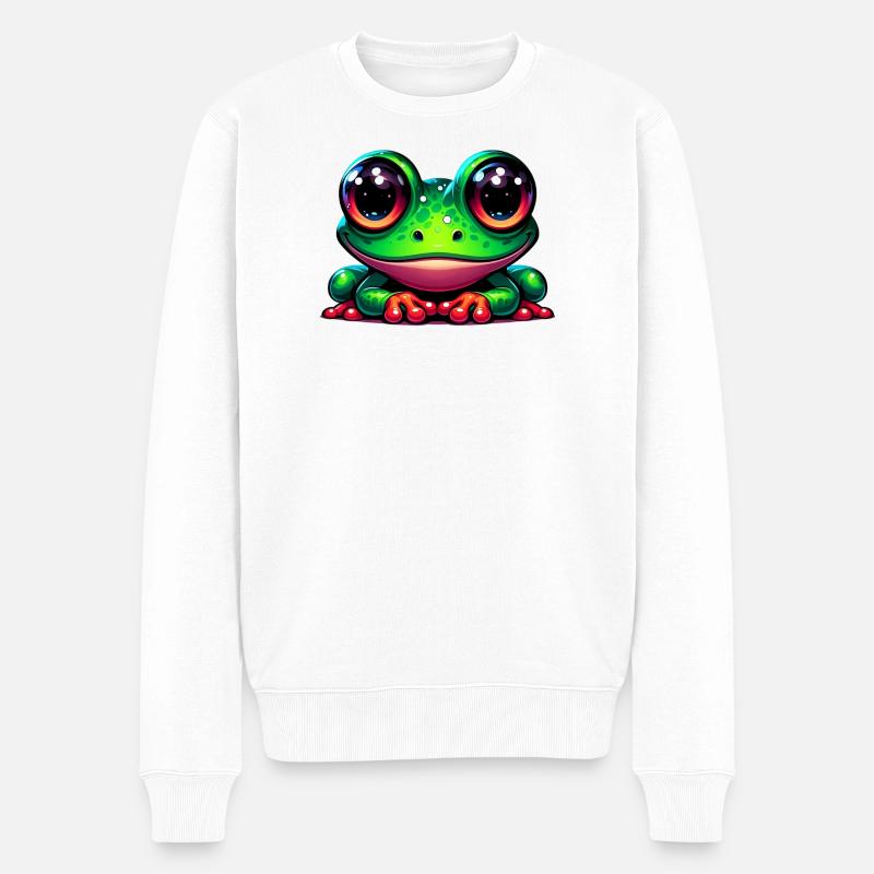 Frosch - Männer Premium Bio Pullover - Weiß