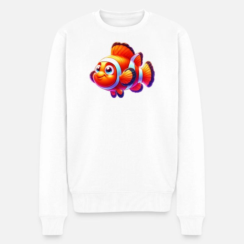 Poisson-clown - Pull Premium bio Homme - blanc