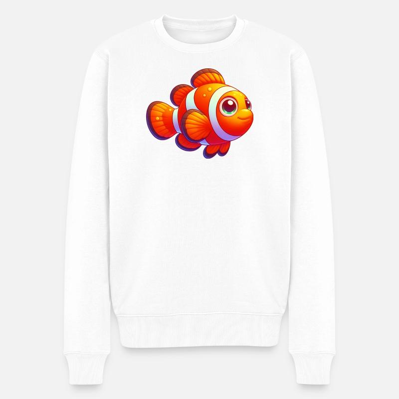 Clownfisch - Männer Premium Bio Pullover - Weiß