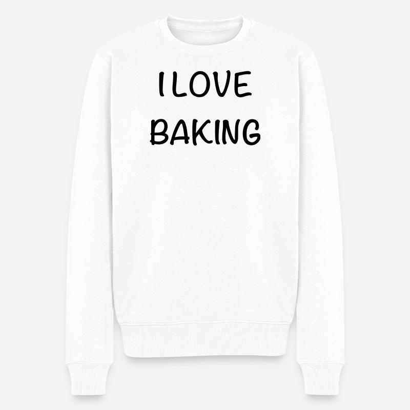 I love baking - Männer Premium Bio Pullover - Weiß