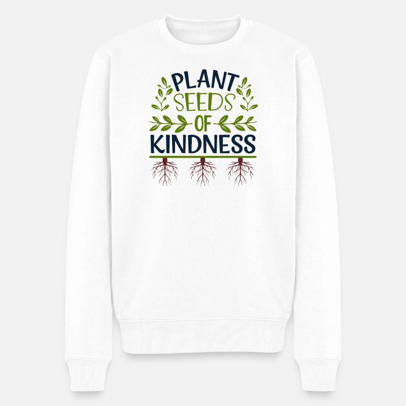 Samen der Güte pflanzen - Männer Premium Bio Pullover - Weiß