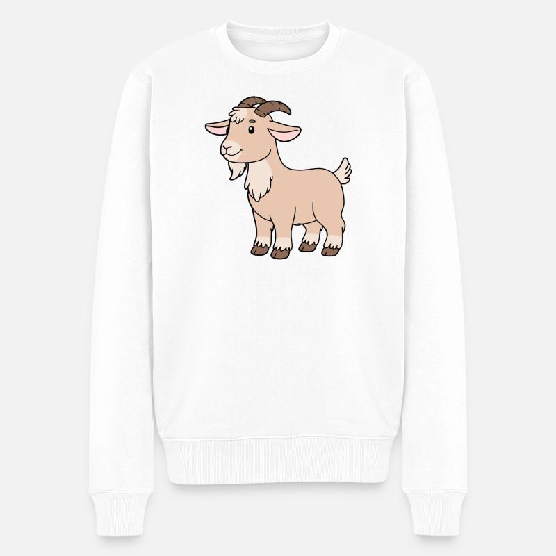 Ziege - Männer Premium Bio Pullover - Weiß
